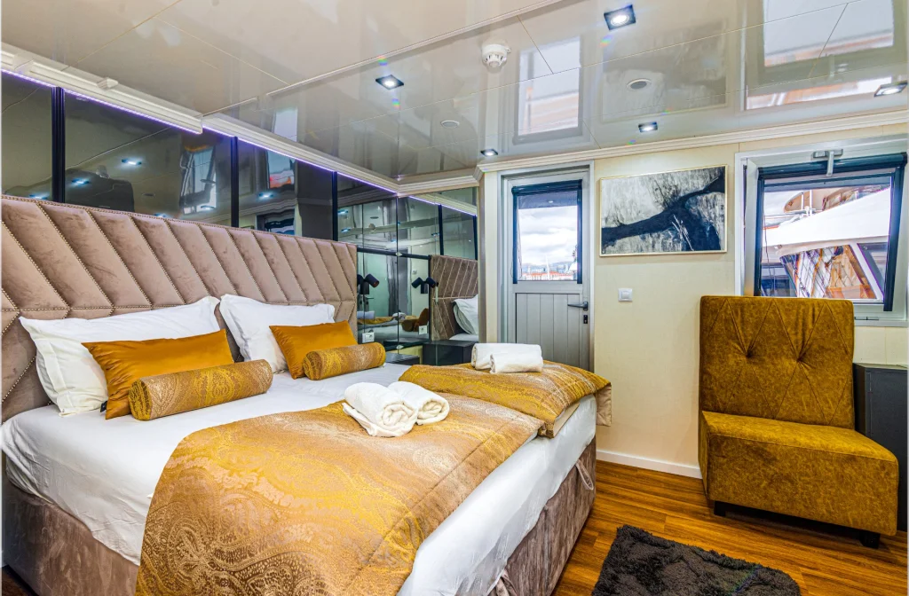 Schiff Premier Kabine Auf Oberdeck Bett