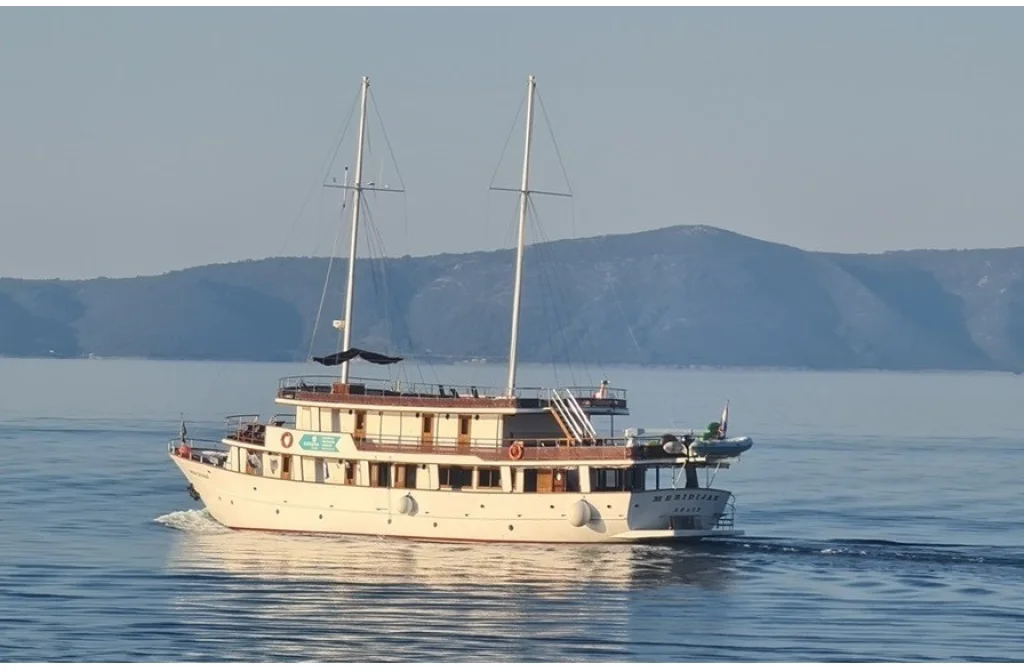 Schiff Meridijan Aussenansicht Backbord Meer