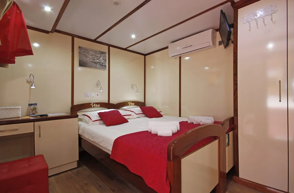 Schiff Vita Kabine Auf Hauptdeck Bett Klimaanlage