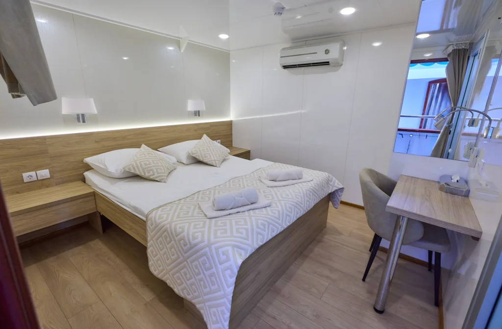 Schiff Relax Kabine Auf Hauptdeck Bett Tuer