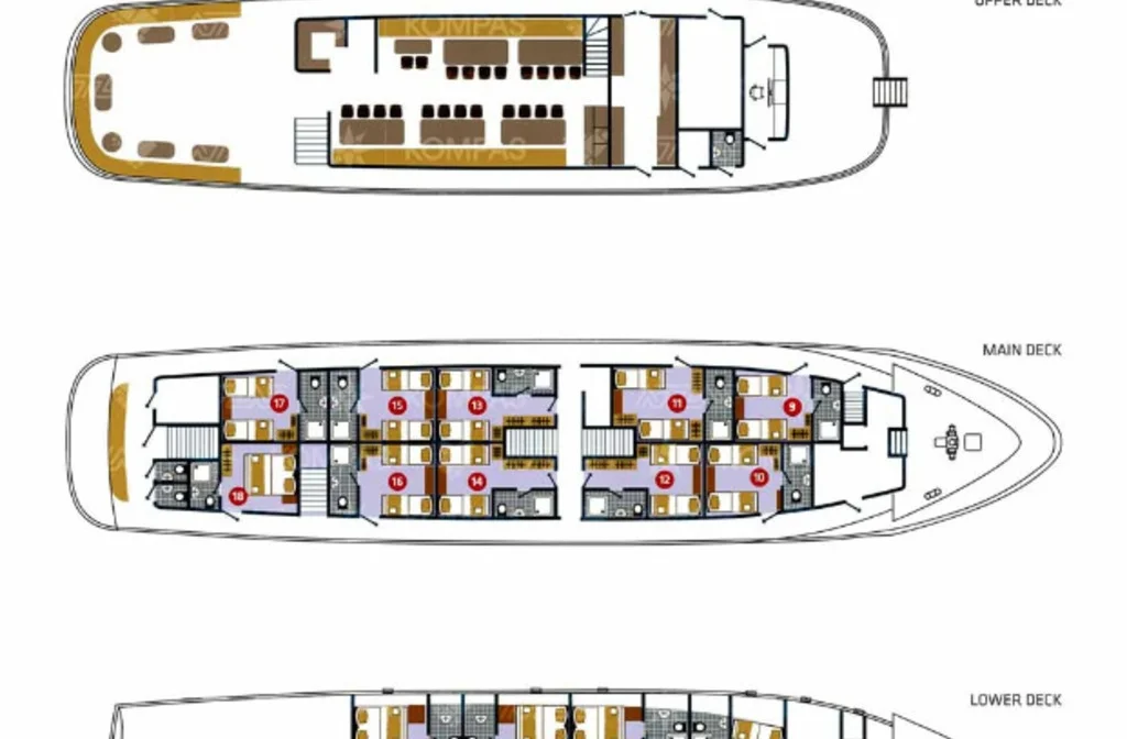 Schiff Inselhuepfen Kraotien Princess Aloha Deckplan