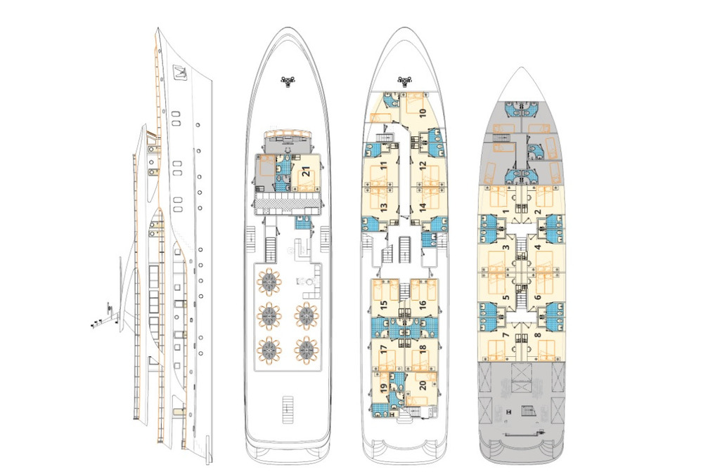Schiff Deckplan Ms Aquamarin
