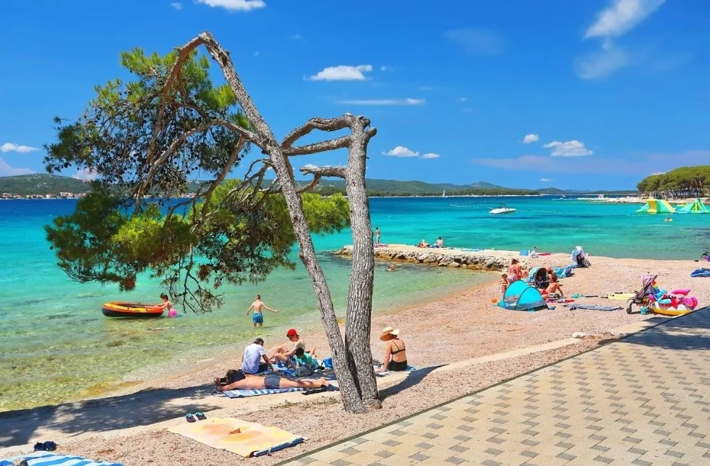 Kroatien Mobilehome Norddalmatien Biograd Na Moru Camp Park Soline Strand