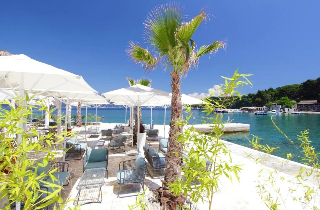 Kroatien Dubrovnik Insel Kolocep Hotel Kalamota Beach House Terrasse Meerblick