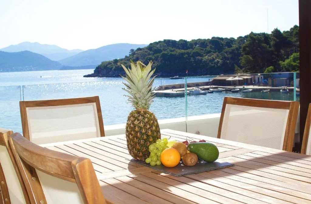Kroatien Dubrovnik Insel Kolocep Hotel Kalamota Beach House 1 Schlafzimmer Terrasse