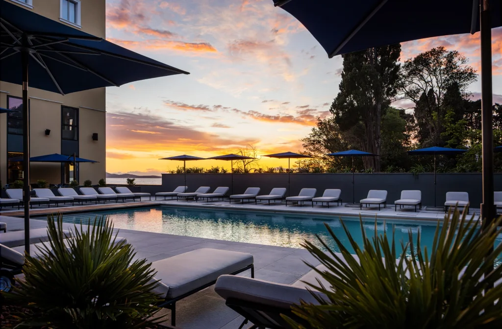 Hyatt Zadar Aussenpool Sonnenuntergang