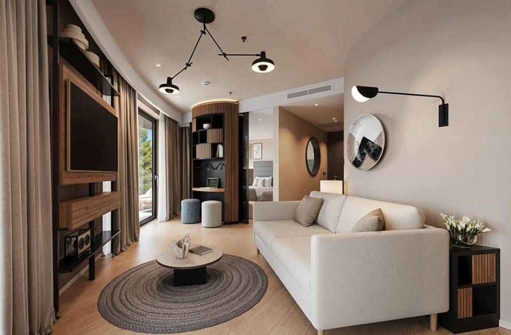 Pical Family Hotel Porec V Level Suite Vier Plus Eins Meerseite Sofa Tv