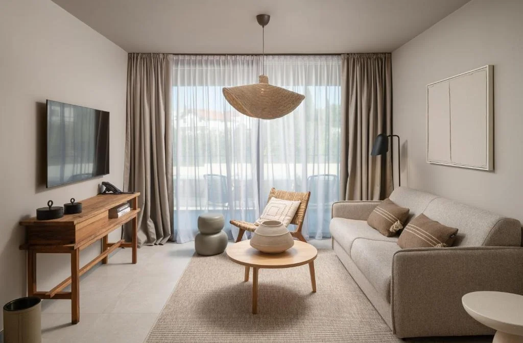 Hotel Molum Sveti Filip Jakov Familiensuite Superior Balkon Sofa Tv Tisch Lampe