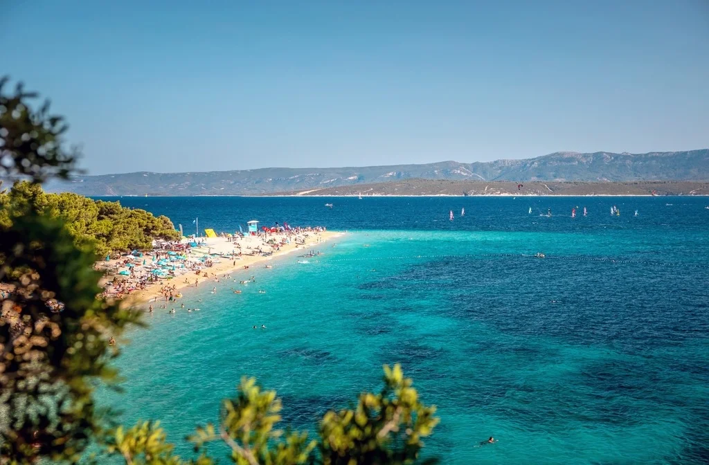 Kroatien Dalmatien Insel Brac Bol Goldenes Horn Beach Fun