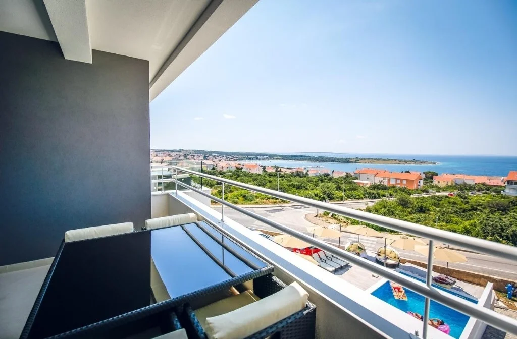 Kroatien Appartement Novalja Zrce Insel Pag Appartements Bella Vista Balkon