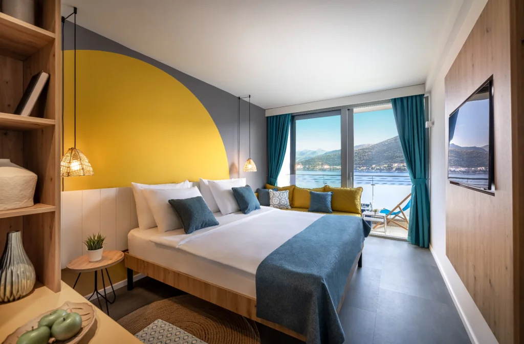 Club Dubrovnik Sunny Hotel Valamar Dubrovnik Familien Superior Doppelzimmer Meerseite Bett Balkon